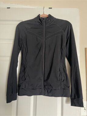 Fabletics Black Full-Zip Activewear Jacket